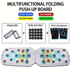 Push-Up Board Set Portable Multifunctional Push-Up Bar Foldable Fitness Equipment for Chest Abdomen Arms/Back Training
