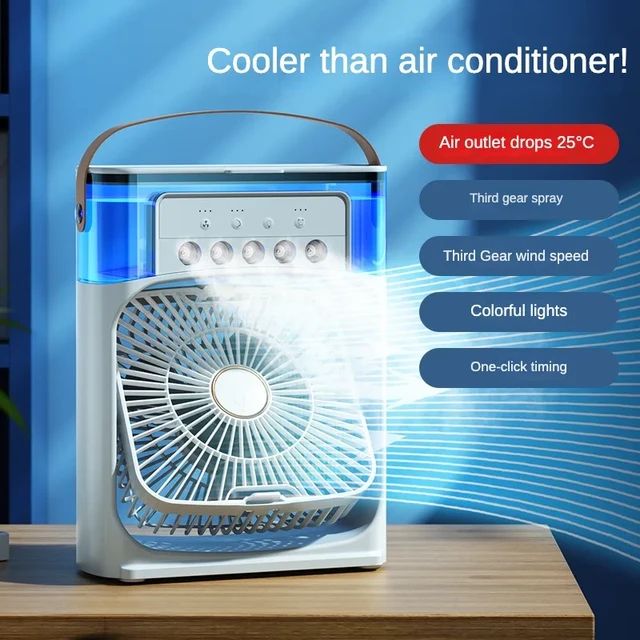Portable 3-in-1 Air Cooler Fan – Mini AC for Room, Office & Car | Fast Cooling + Humidifier | Ships from USA 🇺🇸 | TikTok & Amazon Hot Seller!