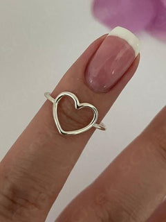 Silver Spiral Heart Ring